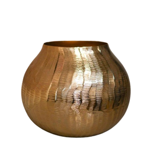 Premium Quality <b>Outdoor</b> Decorative Ribbed Glossy Finished Golden <b>Planter</b> With High Quality Floor Decoration <b>Planter</b> - Product Image 1
