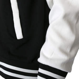 Vêtements de sport adulte collège nouveau Style hiver noir et blanc couleur cuir manches Baseball vestes vêtements pour hommes veste - Product Image 5