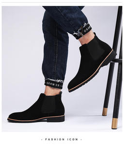 Bottes Chelsea pour homme tendance, tige en PU, bout pointu, antidérapantes, légères, confortables, chaussures de mode d'automne - Product Image 6