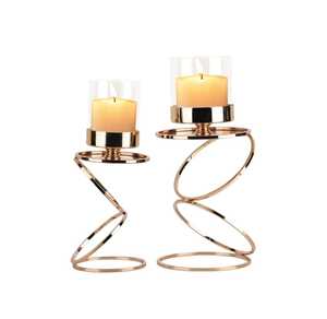 Centra Lit เสื้อโค้ทผงทองที่ใส่เทียนชาดวงจันทร์ทรงแจกันตั้งพื้นหรูหราสำหรับตกแต่งบ้าน - Product Image 2