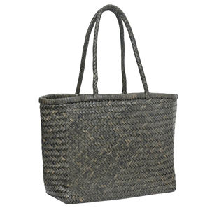 Bolso de Mano Tejido de Cuero Curtido Vegetal Genuino, Bolso Tote Tejido Vintage Verde, Personalizable, Hecho a Mano, Bolso Trenzado de Moda para Mujer - Product Image 1