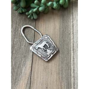 Sterling Silver Navajo Horse <b>Keychain</b> with Carabiner and <b>Bottle</b> <b>Opener</b> - Product Image 2