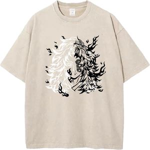 Camiseta de Manga Corta para Hombre, 100% Algodón, Tejido Sólido Lavado Estilo Vintage, Corte Regular, Estampada - Product Image 5