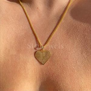 Pendentif en forme de coeur d'empreinte digitale en or pendentifs et breloques de bijouterie fine symbole d'amour personnalisé de 9K à 24K pour les couples cadeau de mariage - Product Image 3