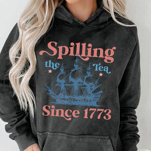 Logotipo personalizado Streetwear Sudadera con capucha Pullover Heavyweight Vintage Acid Wash Hoodie DTG Print Drop Shoulder Hoodie - Product Image 1