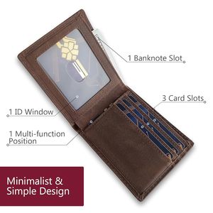 Portefeuille court léger en cuir PU véritable à la mode pour hommes avec fermeture à pli Offre Spéciale - Product Image 2