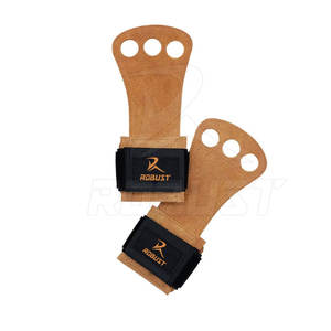 Cuero de vaca de alta resistencia Entrenamiento de gimnasio Levantamiento de pesas Empuñaduras de cuero de ante Accesorios de fitness Entrenamiento de potencia de dedo - Product Image 2