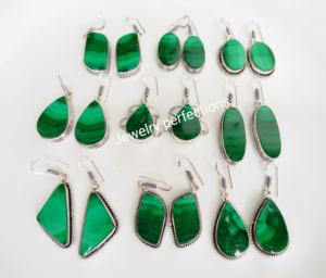 Wholesale New Design Gold Plated Brass Gemstone Earrings <b>Malachite</b> Dangle with Pearl Mix Shapes for Healing Fashion Party Gift - Product Image 2