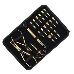 <b>Hair</b> <b>Extension</b> Tools Set 3 Hole Bead Crimping Pliers Micro Ring Opener Remover Pulling Loop Hook Duckbill Sectioning <b>Clips</b> - Product Image 1