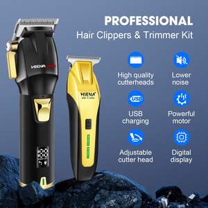 Kit de barbier professionnel sans fil rechargeable pour hommes, ensemble de coupe de cheveux avec prise US, tondeuses et coupe-cheveux alimentées par l'alimentation US - Product Image 2