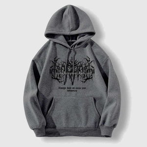 Sudadera con capucha personalizada 100% algodón con cremallera, estampado de grafiti, estilo oversize, desgastada, rasgada, térmica, bordada e impermeable para hombre, ideal para invierno. - Product Image 6