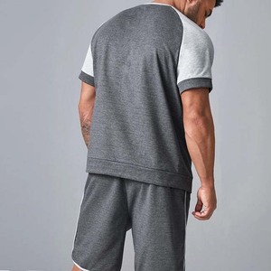 Men's Outfits Shorts and T-Shirts 2 Piece <b>Set</b> Sweat Suit for Casual Wear Gym Fitness Wear Contrast Color Cotton Men's <b>Sets</b> - Product Image 2