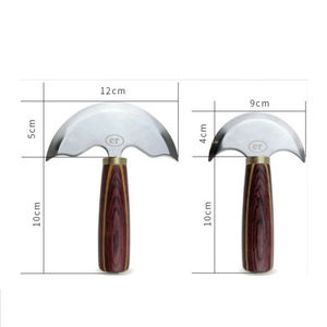 Couteau rond à manche en bois pour le travail artisanal du cuir Couteau artisanal en cuir à lame tranchante pour la coupe des bords lisses Couteau rond en cuir - Product Image 1