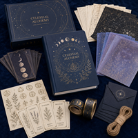 LABON - Kit de Inicio para Diario Personalizado A5 Celestial Alchemy, Cuaderno de Tapa Dura para Regalo, Diario, Oficina, Escuela