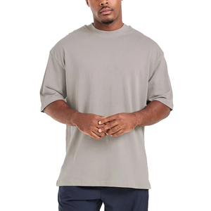 Alta calidad personalizada 100% algodón 220 gramos camisetas para hombres hombro caído manga corta de gran tamaño estilo Hip Hop camiseta para hombres - Product Image 3