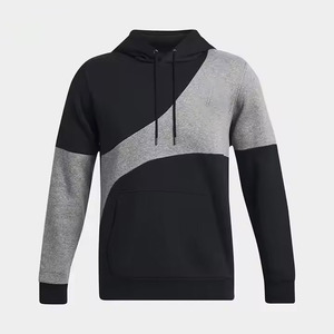 Sudadera con capucha recortada en blanco de gran tamaño para hombre, sudaderas con capucha deportivas de talla grande para correr, Sudadera con capucha de lana Unisex para hombre - Product Image 5