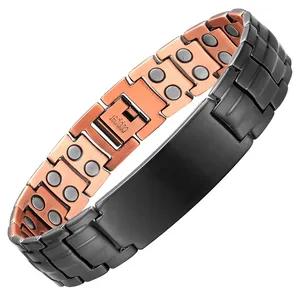 Nom imprimé sur Bracelet Bracelet réglable en cuivre à la mode pour hommes Bracelet magnétique Bracelet d'arthrite