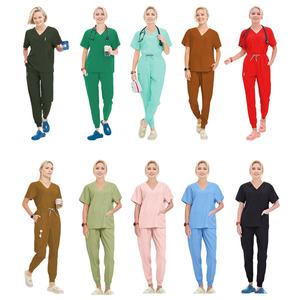 Personalizable mujer Top Scrub traje de moda médico enfermería Jogger Scrubs Hospital uniformes conjuntos para mujeres - Product Image 5