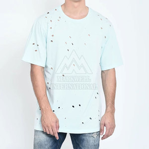 Camiseta Nueva Personalizada 100% Algodón, Corte Holgado, Estampada, Desgastada, para Hombre, Superventas, Transpirable - Product Image 1