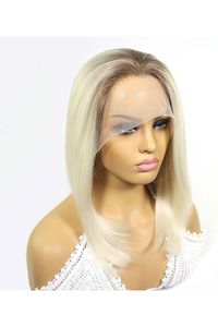 Perruque Lace Front Premium HD avec Cheveux Humains Remy Indiens, Dentelle Française et Base en Soie, Longue, Couleur Blond Gris, pour un Look Naturel et Élégant - Product Image 4