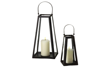 Ensemble de 2 lanternes en verre et fer pour la décoration de la maison couleur noire mate lanternes à bougeoirs en cristal à prix abordable - Product Image 5