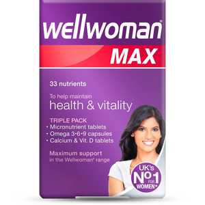 Wellwoman <span class=keywords><strong>Max</strong></span> Omega 3 6 9 canxi <span class=keywords><strong>vit</strong></span> D 84S sức khỏe & sức sống 70 30S Gummies 60 năng lượng cam máy tính bảng 10 - Product Image 2