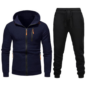 Survêtement d'hiver pour homme doublé satin, 100% coton 300 GSM, respirant, doux et lisse, confectionné par couture, style streetwear - Product Image 1