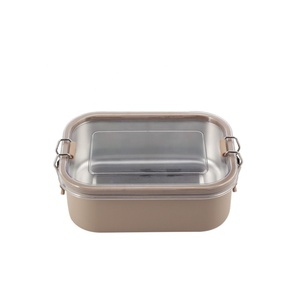 Stainless Steel <b>Lunch</b> <b>Box</b> With <b>Metal</b> Clip Latch Leakproof Bento Food Container Custom Logo - Product Image 5