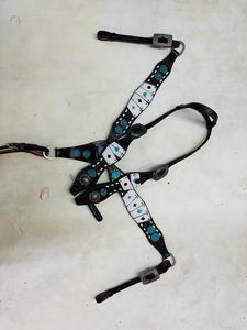 Conjunto de Equipo Ecuestre Occidental de Cuero Genuino de Primera Calidad, Cabezada Ajustable o Pechera a Juego Disponible a Buen Precio - Product Image 2