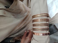 Bracelets ronds magnétiques dorés polis de haute qualité, imprimés en sérigraphie, artisanat métallique moderne et d'art, vente en gros