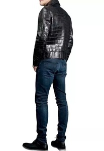 Veste en Cuir de Crocodile pour Homme | Vêtement d'Extérieur en Cuir Véritable | Personnalisation OEM & ODM Disponible - Product Image 6