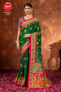 Saris imprimés pour femmes en soie Dola pour occasions spéciales - Product Image 4