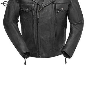 แจ็กเก็ตขี่มอเตอร์ไซค์สำหรับผู้ชาย, แจ็กเก็ตหนังสีดำทนทานทนทานสำหรับนักขี่มอเตอร์ไซค์ผู้ที่ชื่นชอบรถมอเตอร์ไซด์ - Product Image 3