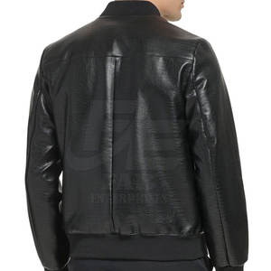 Veste en cuir de vache véritable de haute qualité pour homme, col montant, coupe-vent et imperméable, idéale pour un usage décontracté ou formel. - Product Image 3