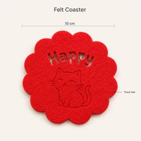 Sous-verre rond en feutre à bords festonnés, 12 pétales, doux, antidérapant, résistant à la chaleur, décoration de table pour la maison et les fêtes