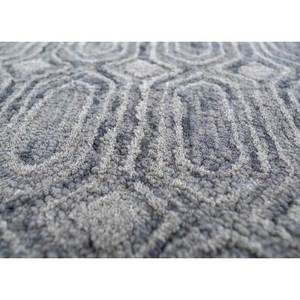 Tapis en laine géométrique gris et noir, tufté à la main, modèle Tra-14593, pour salon d'adolescents, couloir, motif rectangulaire, pour usage domestique - Product Image 3