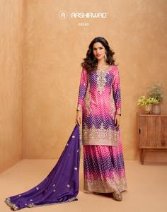Salwar Kameez Tradicional de Seda Chinon para Mujer, Creación Neeta Premium, Ropa India Pakistaní, Secado Rápido, Largo hasta la Rodilla, Corte Regular - Product Image 4