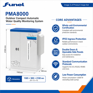 Stazione di Monitoraggio della Qualità dell'Acqua Multiparametrica PMA8000 con Campionamento Automatico e Autopulizia, IP55, con Dati Remoti HJ212 RS232 - Product Image 2
