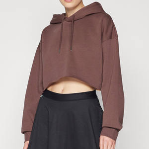 Haute qualité chaud haut court vêtements décontractés entraînement vêtements de sport sweats à capuche à manches longues pull recadrée à capuche pour les femmes - Product Image 3