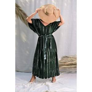 Caftán Tie Dye de Talla Grande, Diseño Sólido, Bikini con Tela Transpirable, Talla Única para Maternidad - Product Image 2