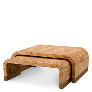 Quinton <b>Set</b> of 3 <b>Nesting</b> <b>Coffee</b> <b>Tables</b> Farmhouse-Contemporary Metal and Marble Living Room Furniture for Entryway or Home Use - Product Image 6