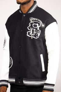 Blouson aviateur universitaire exclusif Letterman pour hommes, manteau streetwear en laine avec logo personnalisé, patchwork léger et respirant en chenille - Product Image 6