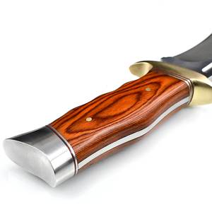 Venta al por mayor personalizado de alta calidad OEM ODM servicio de mango de madera de acero afilado de alta dureza cuchillo de caza al aire libre cuchillo de hoja fija - Product Image 2