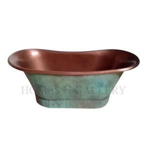 Baignoires en cuivre personnalisées uniques vintage de conception italienne baignoire de salle de bain en cuivre antique à surface solide - Product Image 1