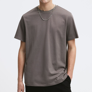 Nuevas camisetas de hombre de alta calidad a precio al por mayor, camisetas ligeras de algodón en color gris sólido, camisetas transpirables para hombre - Product Image 5