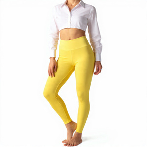Leggings extensibles à séchage rapide pour femmes, contrôle du ventre et logo sur la taille, pantalons de sport pour femmes, vêtements de fitness pour femmes - Product Image 5