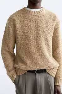 Pulls pour hommes sur mesure, automne-hiver, décontractés, tricotés, avec logo décoratif sur le devant, vente en gros, élégants, chauds, respirants, de haute qualité - Product Image 3