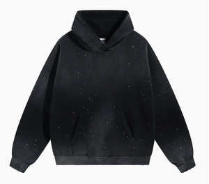 Nueva versión para hombre 450g sólido de gran tamaño lavado 100% algodón Sudadera con capucha Jersey desgastado sin cordón teñido en aerosol - Product Image 1