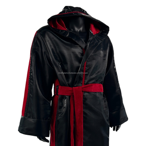 Fabricant direct d'habits de boxe, robe de cérémonie à capuche en satin personnalisée, fournisseur pour commandes en gros - Product Image 4