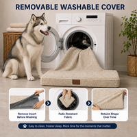 Coussin doux et écologique en chenille pour chien et chat, avec base en mousse à picots et support en forme d'œuf pour chiens de taille moyenne